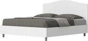 Łóżko bez stelaża 160x200 konstrukcja Frassino biała zagłówek sztucznej skóry Biały Grace
