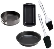 Trzy formy do ciasta ze szpatułką i pędzelkiem