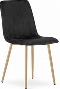 Krzesło Valora JEWA – czarne aksamitne siedzisko z nogami w kolorze drewna x1