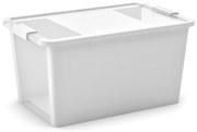 Biały plastikowy pojemnik z pokrywką 55x35x28 cm Bi-Box L – KIS