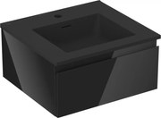 Mexen Orio szafka łazienkowa 50 cm z umywalką Otis, 1 szuflada, czarna połysk/czarna mat - 91A10-05023-1-BF70-W18M71