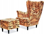 Fotel Uszak z podnóżkiem kolekcja ANIMALS tygrysek