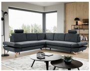 Rozkładany narożnik tapicerowany z pojemnikiem, w układzie L, AVESTA antracyt