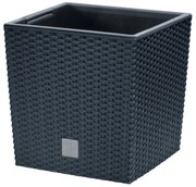 Donica ogrodowa z wkładem Rato Low 26,2 x 26,2 x 26,6 cm antracyt PROSPERPLAST