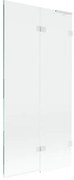 Mexen Lunar L parawan nawannowy 2-skrzydłowy prawy 90 x 150 cm, transparent, biały - 897L-090-100-20-00-P