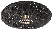 Retro lampa sufitowa czarna lina 50 cm - Lina Retro Oswietlenie wewnetrzne