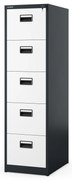 Metalowa szafa kartotekowa SARA V5, 460 x 1625.5 x 620 mm, antracytowo-biała