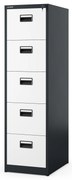 Szafa kartotekowa metalowa z 5 szufladami antracytowo-biała, 460x1625.5x620 mm: SARA