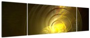 Obraz żółtej abstrakcyjnej spirali (170x50 cm)