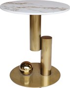 Stolik kawowy 45x50x45 cm biały złoty Modig M62