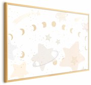 Plakat Księżyc i gwiazdy 30x21 cm z ramą złotą bez marginesu ARTGEIST B