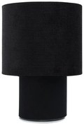 Czarna tkaninowa lampka stołowa walec - 4X A339 M1-L22