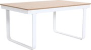 Rozkładany stół ogrodowy z aluminium dł. 155/246 cm - Jasny naturalny i biały - SERUNO od MYLIA
