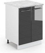 Szafki kuchenne antracyt wysoki połysk 60x60x82 fame-line
