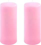 Zestaw słupkowych świec, 25 cm, Ø 10 cm, różowy, 2 sztuki.