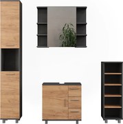 Zestaw mebli łazienkowych antracyt/złoty dąb 60.2x33x60.8 ilias