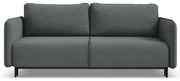 Ciemnoszara rozkładana/ze schowkiem sofa 226 cm Luana – Makamii