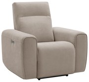 Fotel z elektryczną funkcją relax i beżową tapicerką - LORGITA