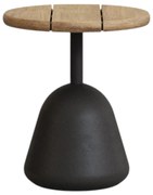 Czarno-naturalny okrągły stolik z blatem z drewna akacjowego ø 43 cm Saura – Kave Home