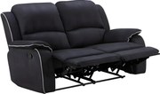 Kanapa 2-osobowa z funkcją relax z mikrofibry HERNANI - Czarny