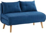 Kanapa 2-osobowa rozkładana z tkaniny VALERIO - Kolor niebieski