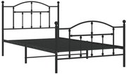 Czarne metalowe łóżko industrialne 100x200cm C1-W48