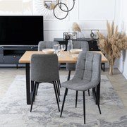 Krzesło Tapicerowane do Jadalni PERU 2 Szare Nowoczesne Loft