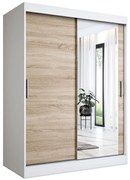 Szafa przesuwna biel + dąb sonoma 150 cm W2-L61