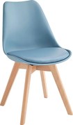 Komplet 2 krzeseł "Stilezze" z tapicerką ze skóry ekologicznej w kolorze niebieskim, fotele z nogami drewnianymi, 52x48,5 cm, 82h
