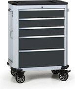 Wózek warsztatowy mobilny na narzędzia G2, 5 szuflad, grafitowy