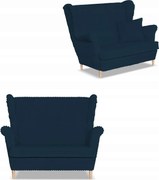 Sofa kanapa uszak Rene Estella skandynawska Family Meble granatowa sztruks