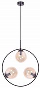 Okrągła lampa wisząca, bursztynowe kule, Venta okrągła 50
