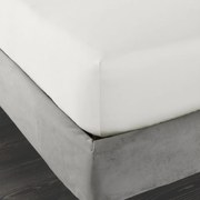 Prześcieradło z satyny bawełnianej z gumką w kolorze kości słoniowej 135x190 cm Cotton Sateen – Bianca