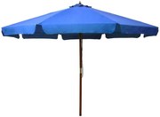 Lazurowy ogrodowy parasol z drewnianym słupkiem M3-Z70
