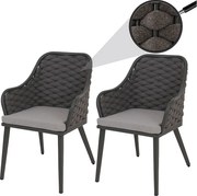 Krzesło ogrodowe MCW-O16 (zestaw 2 sztuk),  antracyt Poduszka jasnoszara