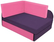 Fioletowo-różowe rozkładane łóżko narożne tapczan z pojemnikiem M7-P98