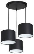 Lampa wisząca ARDEN 3xE27/60W/230V czarno-biała na linkach