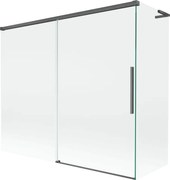 Mexen Rox L parawan nawannowy 2-skrzydłowy rozsuwany 180 + 90 x 150 cm, transparent, gun gray szczotkowany - 8C9L-180-090-66-00