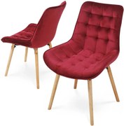 Zestaw krzeseł do jadalni, ciemnoczerwony, 2 szt