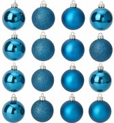 Szklane bombki świąteczne Ø
 8 cm, 16 szt., niebieskie
