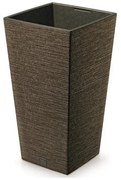 Doniczka FURU SQUARE ECO WOOD z wkładem 39,5 cm, ciemnobrązowy, L
