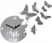 Zegar ścienny cichy nowoczesny do salonu lub sypialni akrylowy z motylami