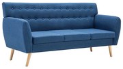 3 osobowa niebieska sofa pikowana F6-G11