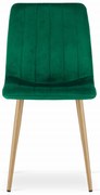 Krzesło LAVA - ciemna zieleń aksamit / nogi kolor drewna x 1