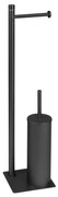 Gedy - Stojąca szczotka do WC z uchwytem na papier toaletowy TRILLY matowa czarna