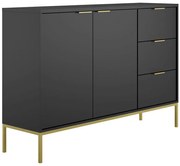 Czarna komoda na złotym stelażu W9-M05