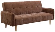 Kanapa rozkładana 3-osobowa  z brązowej tkaniny SONIATA