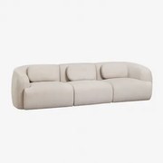 3-częściowa Sofa Modułowa Z Tkaniny Chenille Coquette Kremowo-beżowy Szenil - Sklum