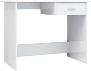 Nowoczesne proste biurko z szufladą biały połysk E2-E76