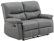 Kanapa 2-osobowa z funkcją relax z ekoskóry w kolorze szarym CANBY